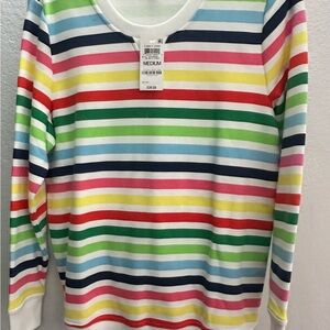 Charter Club Multicolor Striped Crewneck Top